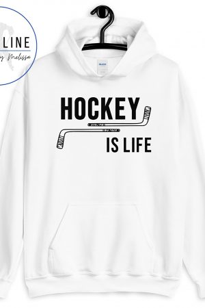 hockey is life adult hoodie